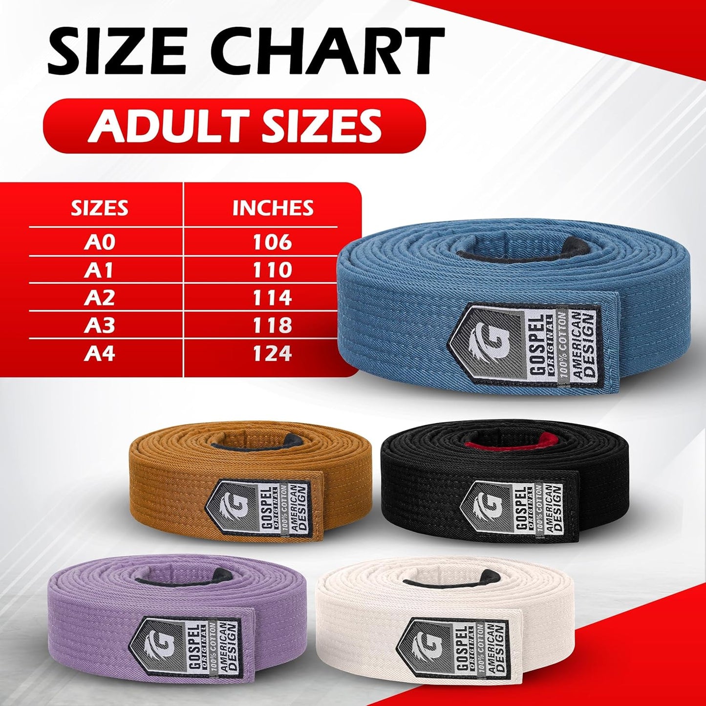 GOSPEL Vintage Series BJJ Belt for Men & Women | Brazilian Jiu Jitsu Belt with Vintage Colors