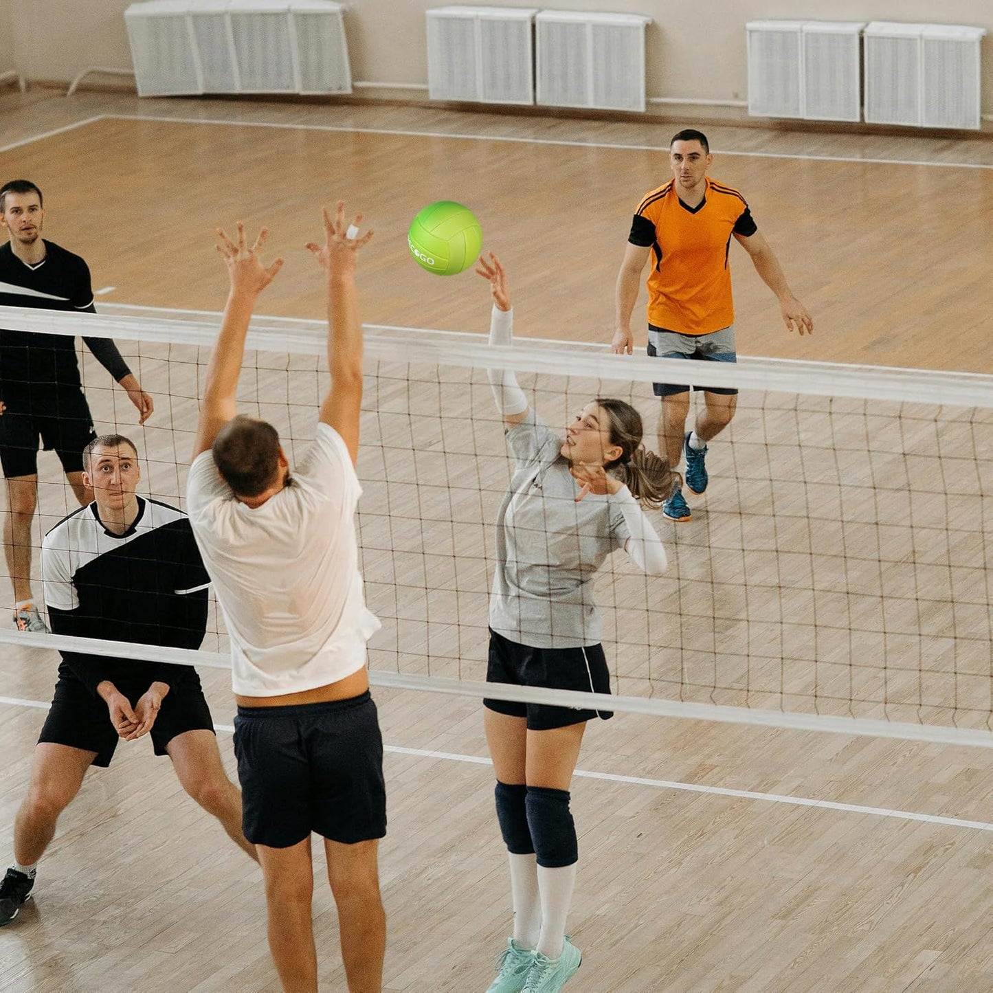 Size 5 Volleyball - Durable PU Leather, Indoor/Outdoor. Soft Control, Great Airtightness for Training/Games. Ideal for All Ages