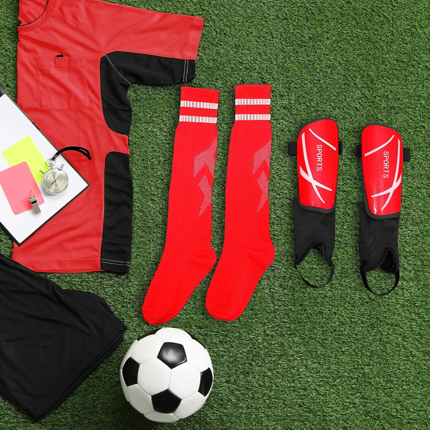 Soccer Shin Guards and Socks Kids Youth Lightweight Soccer Pads Defender with Ankle Protection Ski Shin Guards Football Equipment for Age 4-14 Toddler Boys Girls Teens