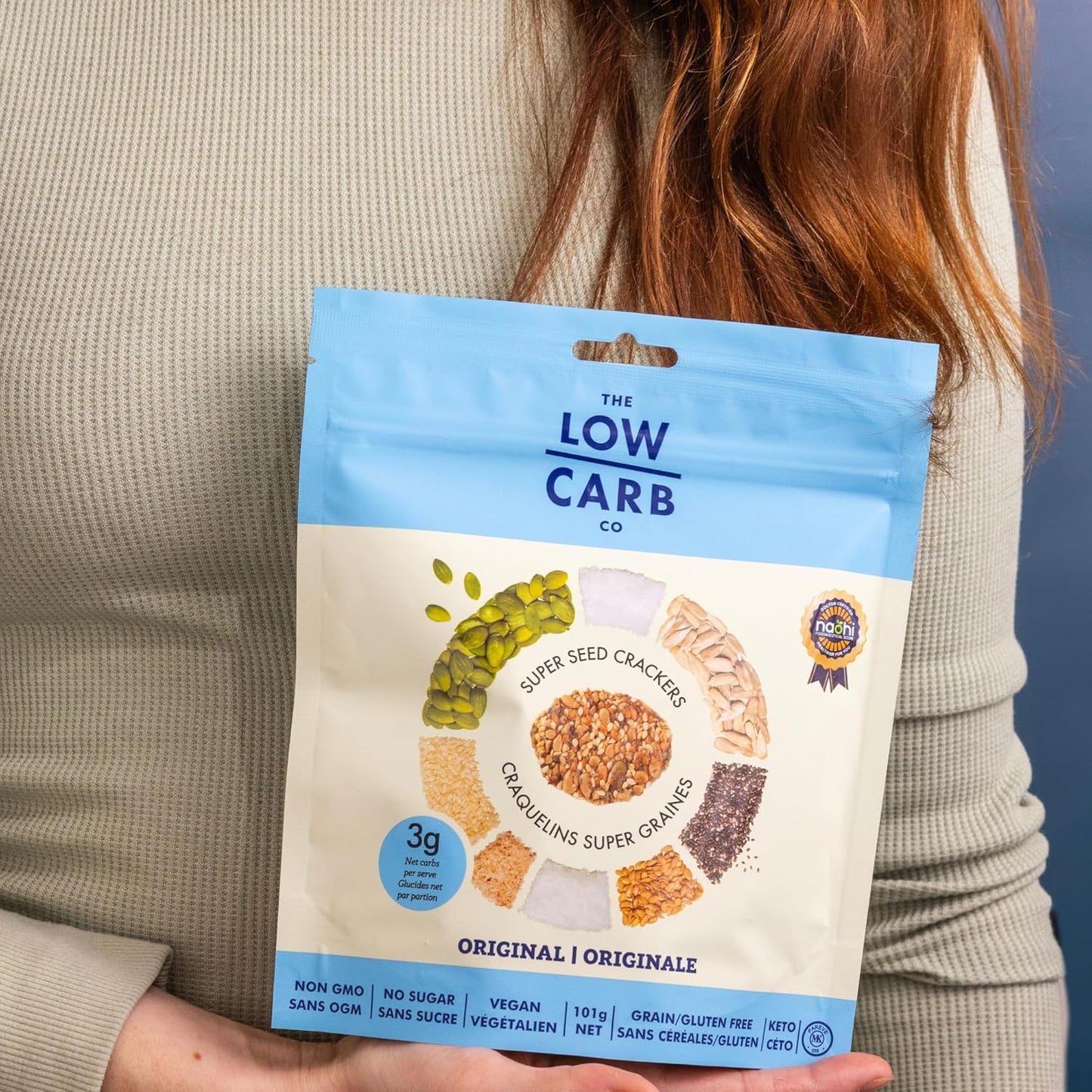 Super Seed Crackers, Gluten Free & Keto Friendly Healthy Snacks, Vegan, Zero Sugar, Paleo & Diabetic Friendly, Nut Free, 20g High Protein, 18g High Fiber, 3.56oz Each, 3-Pack, Original