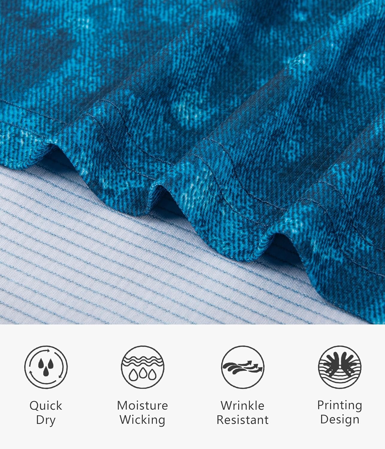 TAPULCO Mens Quick Dry Polo Shirts Camouflage Pattern Performance Athletic Lightweight Breathable Casual Golf Tshirts