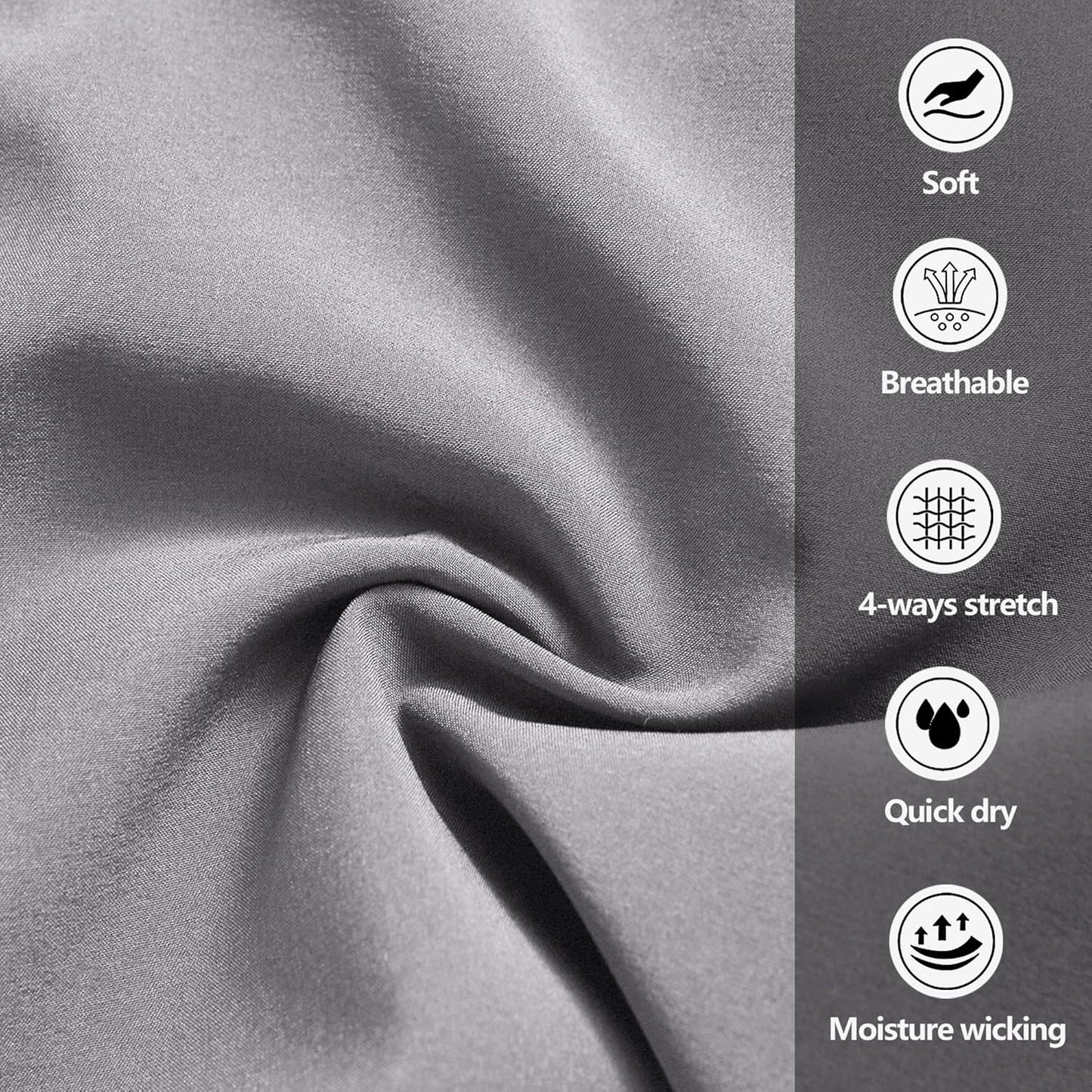 Men's Gym Shorts Sports Quick Dry Workout Running or Casual Training Short with Zipper Pockets