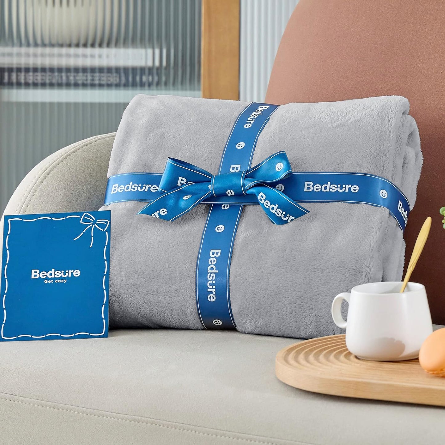 Bedsure Fleece Blankets King Size Light Grey - Bed Blanket Soft Lightweight Plush Cozy Fuzzy Luxury Microfiber, 108x90 inches