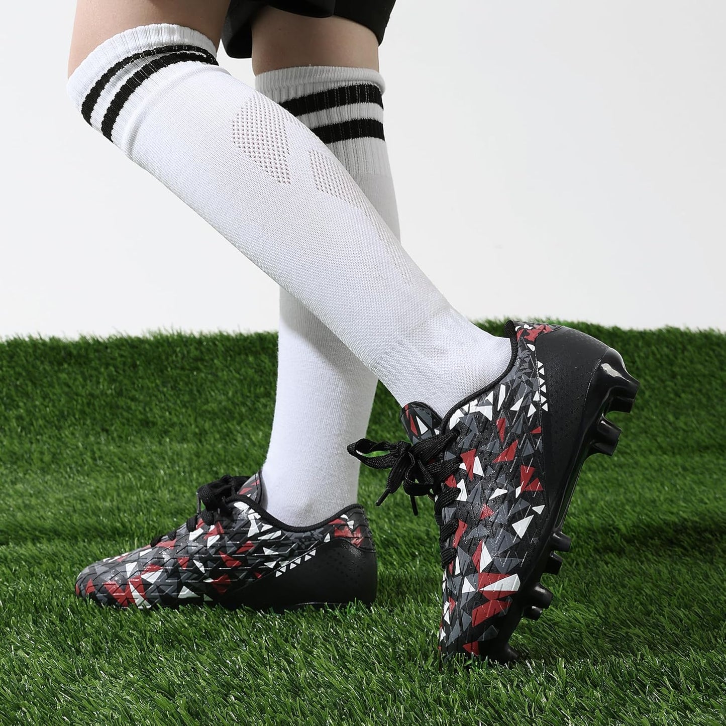 DREAM PAIRS Boys Girls Soccer Cleats Youth Firm Groud Athletic Outdoor Trainning Football Shoes for Little/Big Kid