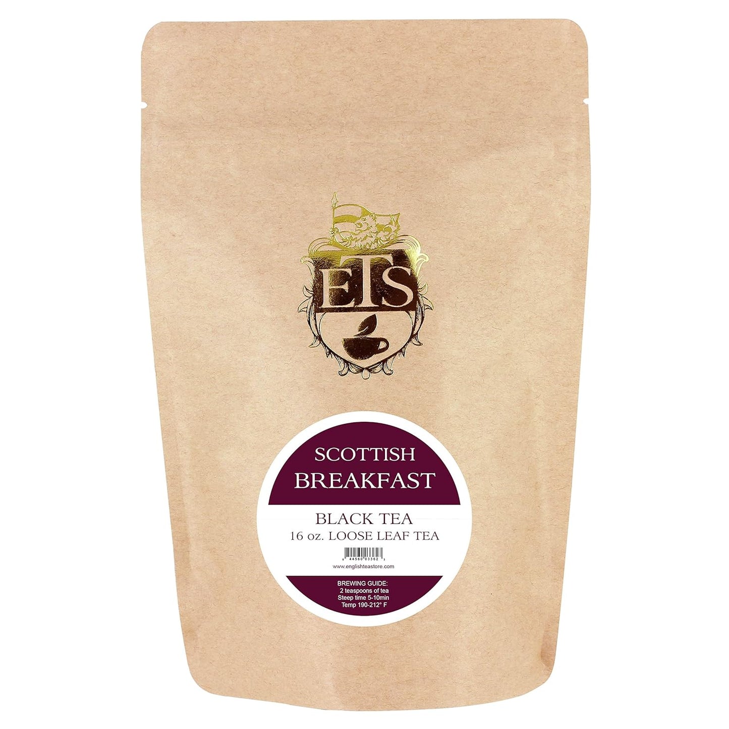Scottish Breakfast Tea - Loose Leaf Black Tea | Bold & Malty Highland Blend with Assam & Keemun | Enjoy Hot or Iced with Milk | 4oz Resealable Pouch