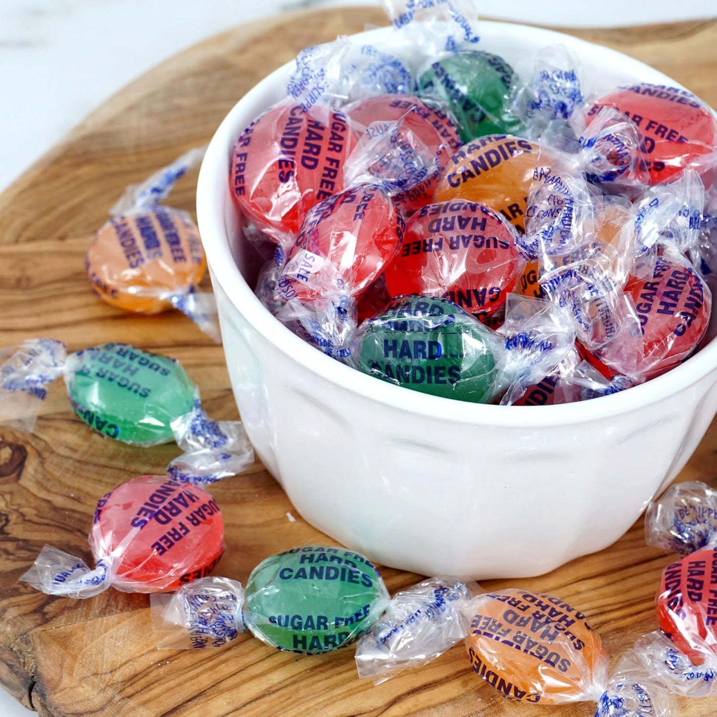 Arcor Sugar Free Fruit Hard Candy, 1 Pound Bulk Bag (Approx 70 Pieces), Individually Wrapped Hard Candy, The Hampton Popcorn & Candy Company