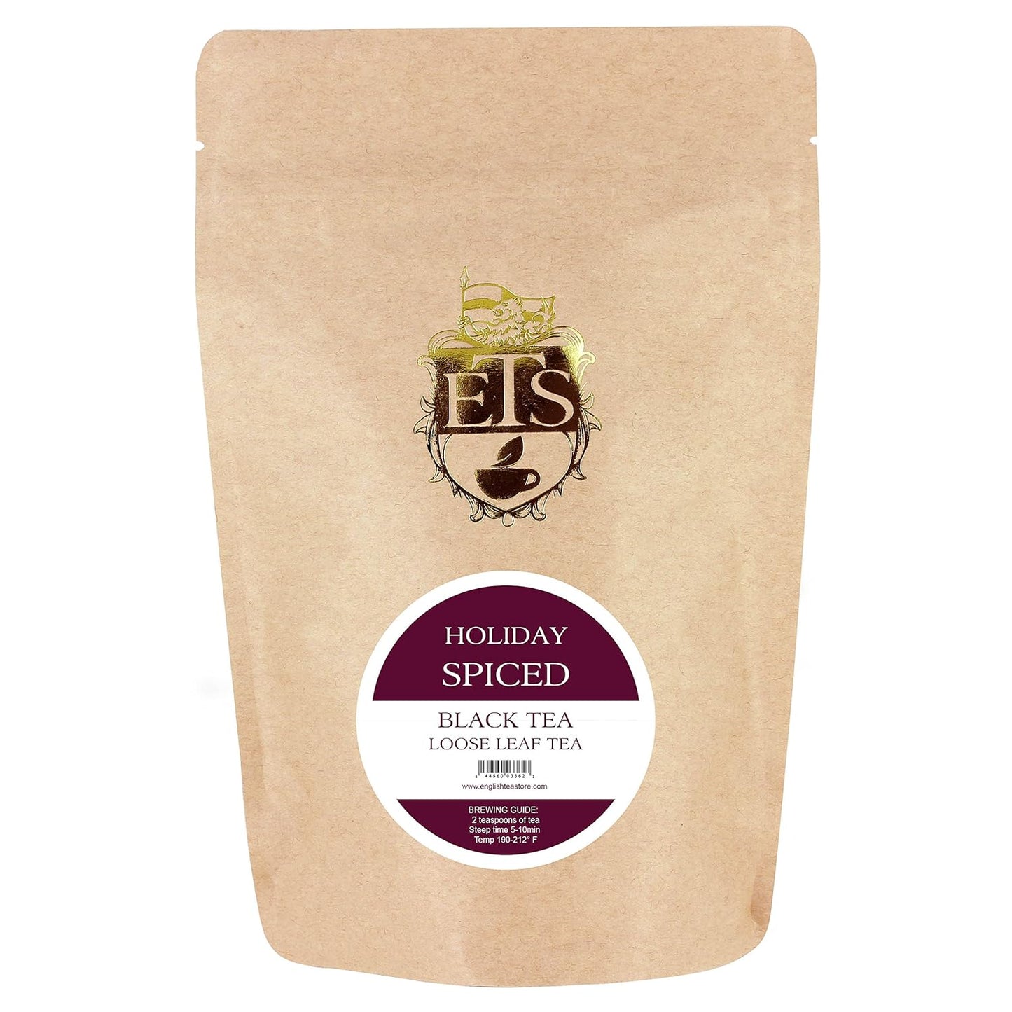 Holiday Spiced Flavored Black Tea | Loose Leaf Pouches 4oz| Cozy Cinnamon Clove Orange Spice Blend | Warm Aromatic Festive Winter Tea | Perfect for Gifting Fireside Moments English Tea Store