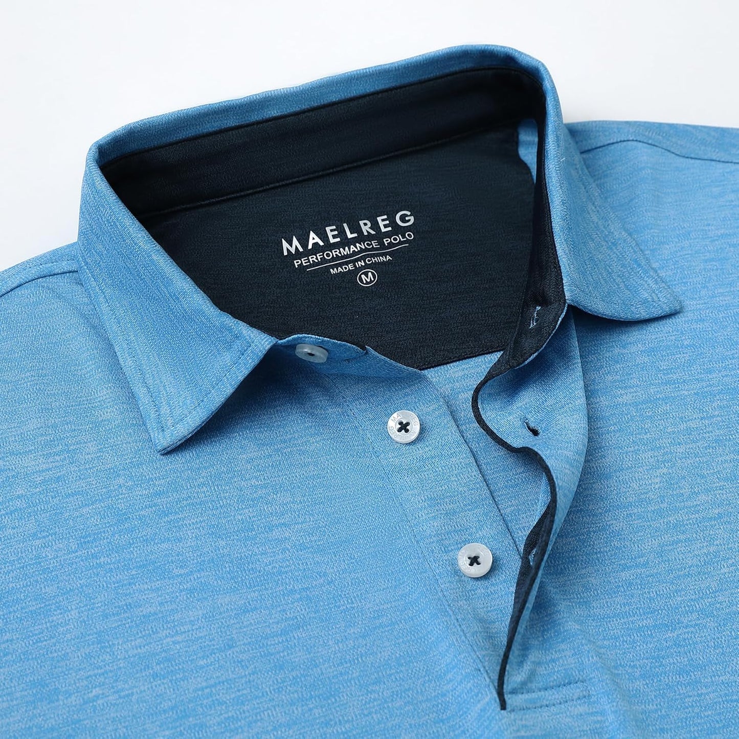 M MAELREG Golf Shirts for Men Short Sleeve Dry Fit Casual Striped Performance Moisture Wicking Collared Mens Polo Shirts