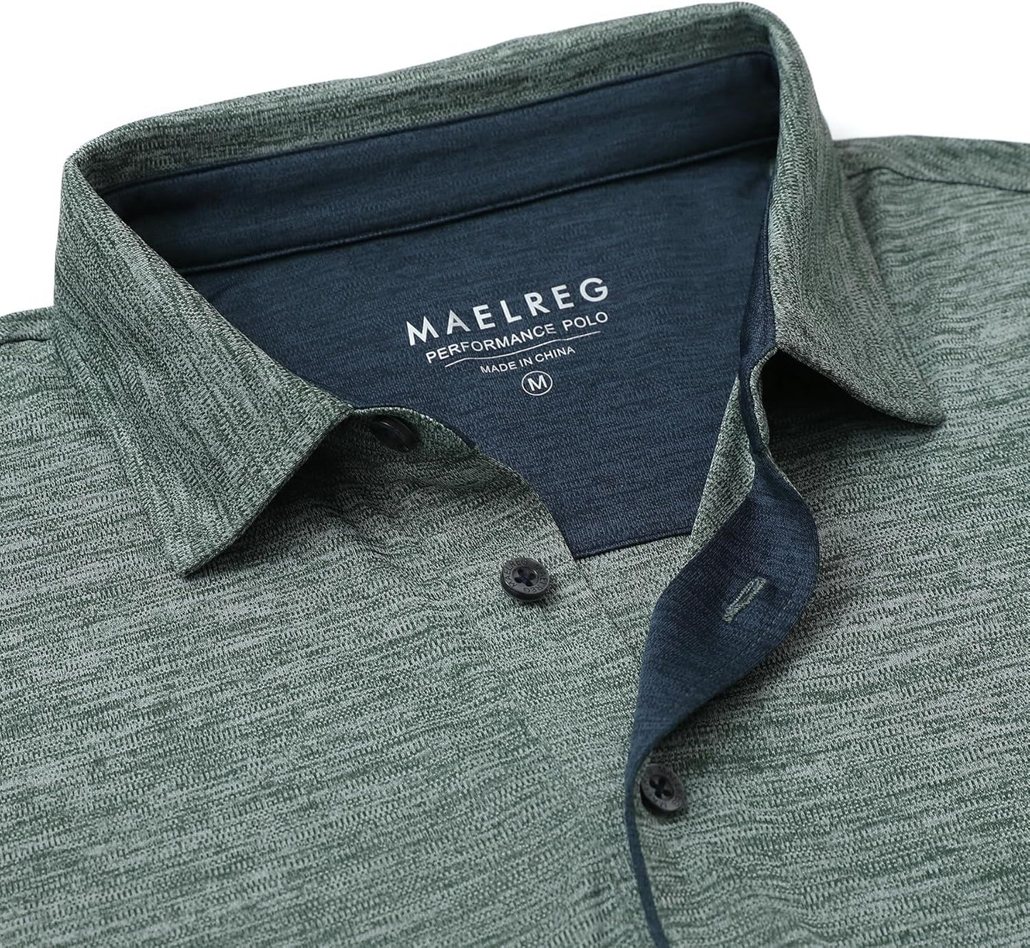 M MAELREG Golf Shirts for Men Short Sleeve Dry Fit Casual Striped Performance Moisture Wicking Collared Mens Polo Shirts