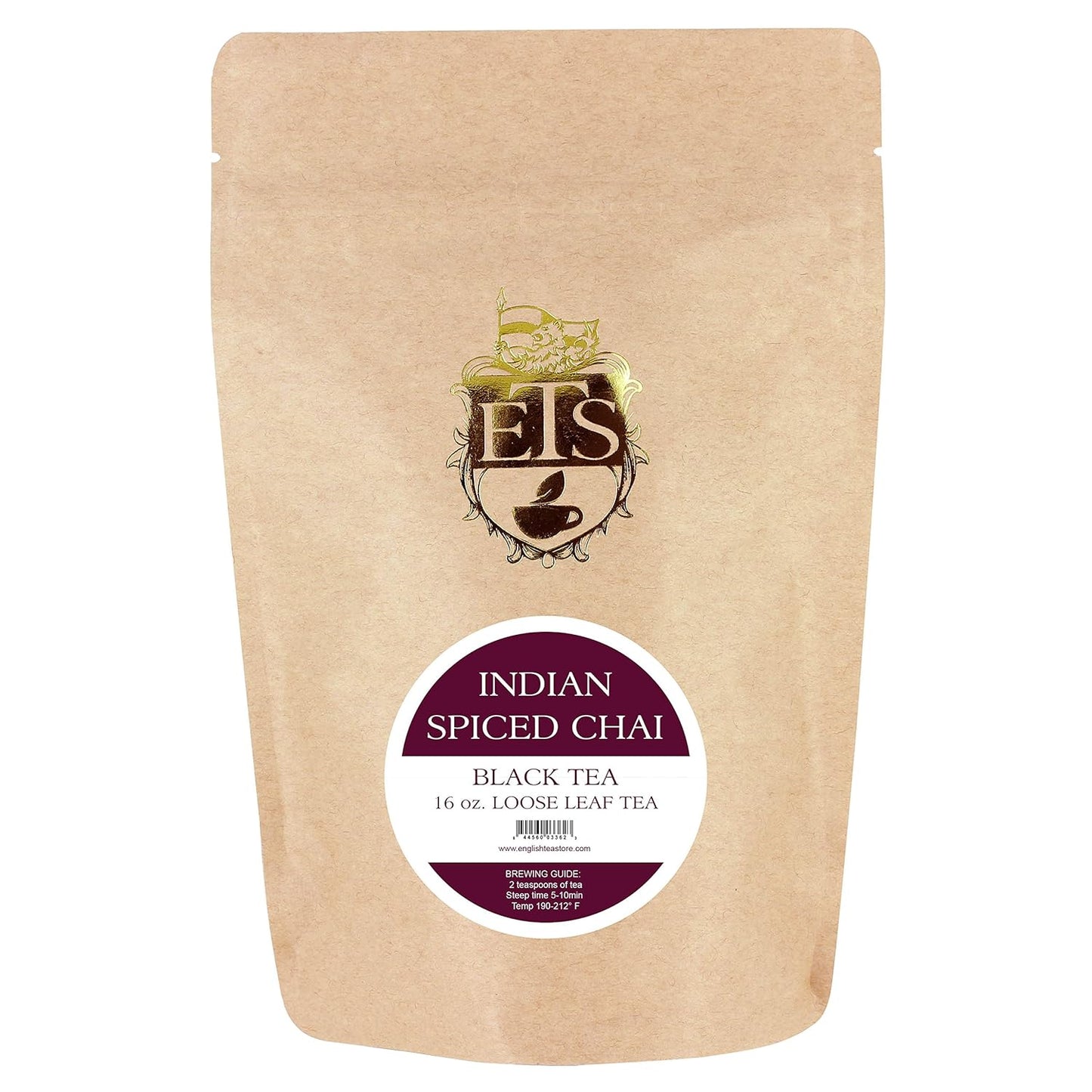 Indian Spiced Chai Tea Pouches - 4oz | Loose Leaf Black Tea with Traditional Indian Spices | Bold and Aromatic Chai Blend | Ceylon Tea Base | Enjoy Hot or with Milk | Smooth and Full Flavor