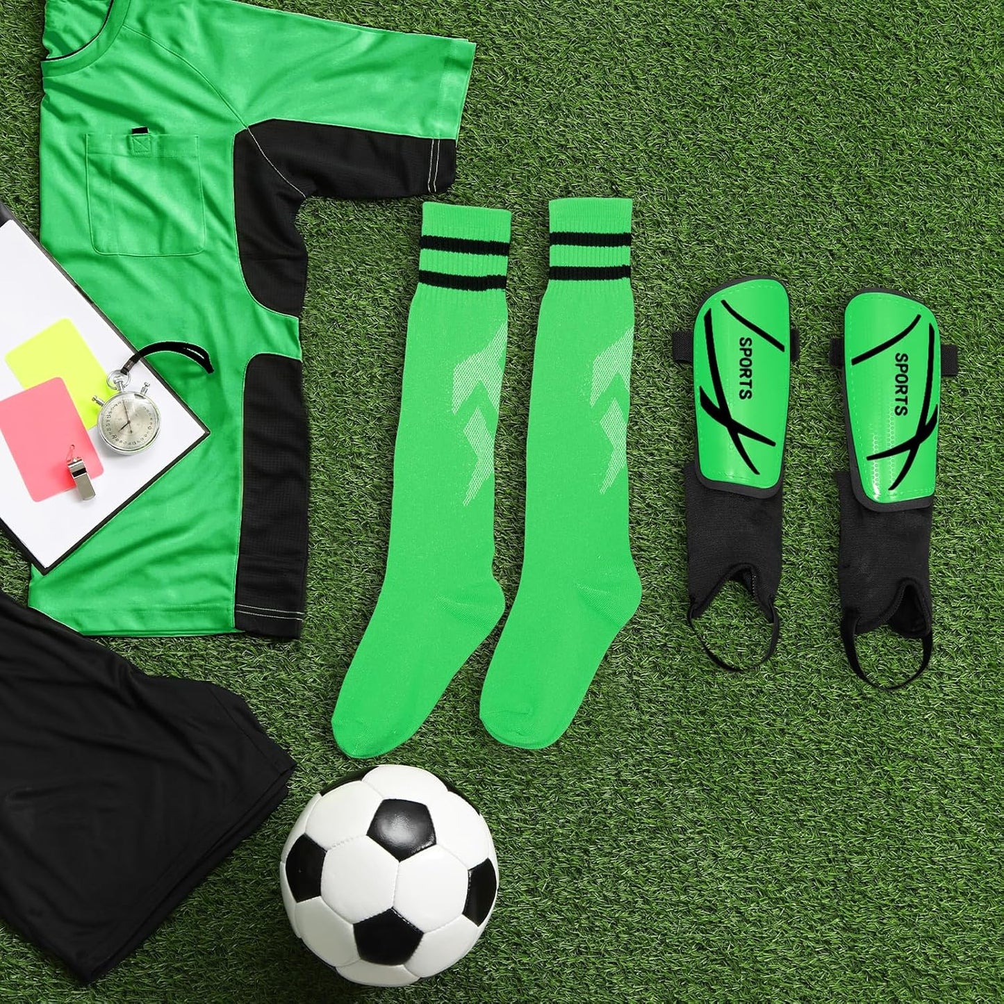 Soccer Shin Guards and Socks Kids Youth Lightweight Soccer Pads Defender with Ankle Protection Ski Shin Guards Football Equipment for Age 4-14 Toddler Boys Girls Teens