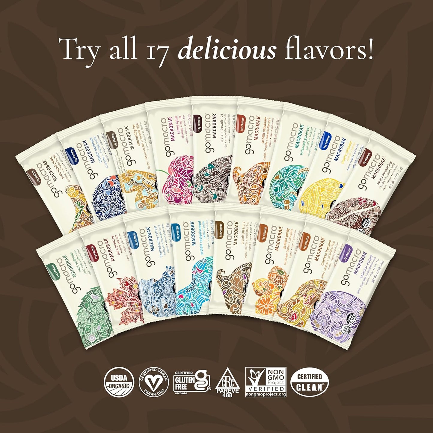 GoMacro MacroBar Organic Vegan Protein Bars - Peanut Butter (2.3 Ounce Bars, 12 Count)