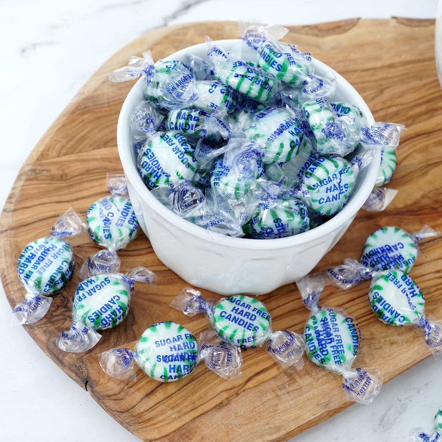 Arcor Sugar Free Spearmint Starlight Mints, 2 Pound Bulk Bag (Approx 140 Pieces), Individually Wrapped Hard Candy, The Hampton Popcorn & Candy Company