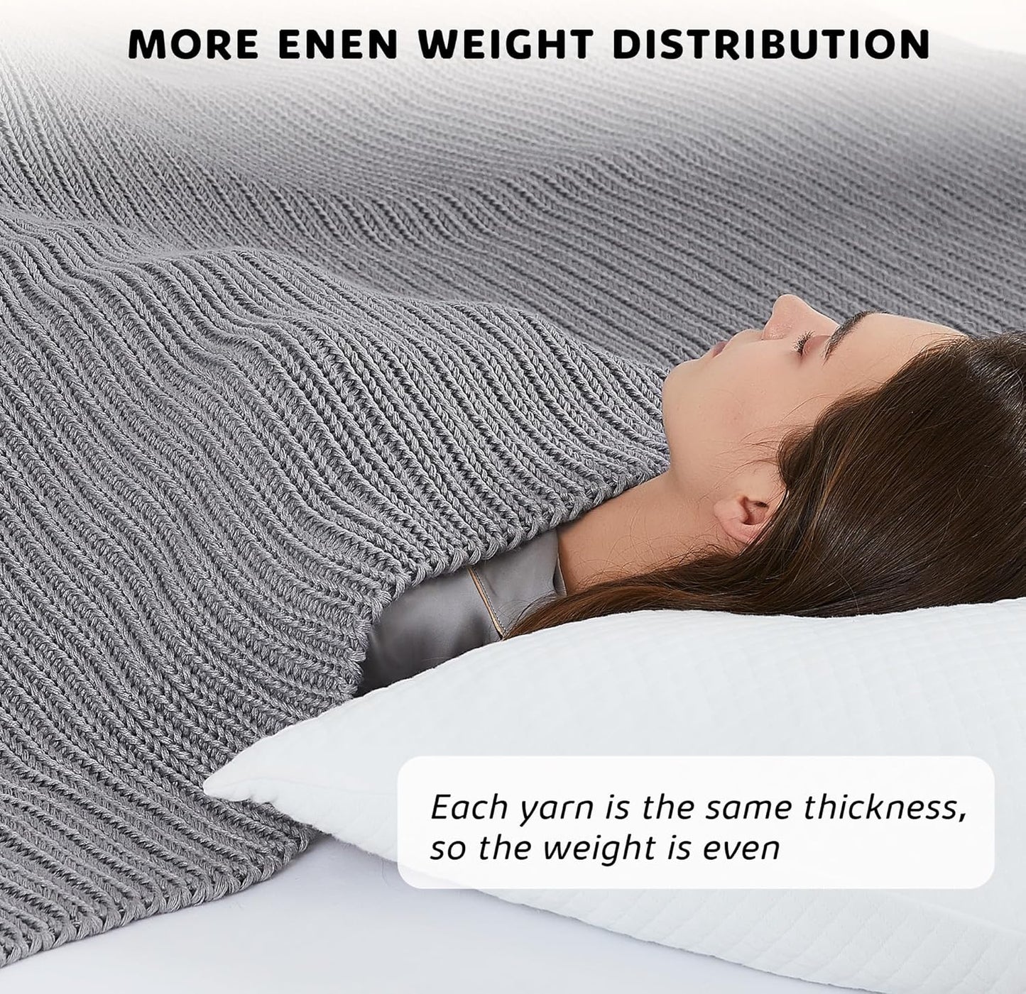 L'AGRATY Knitted Weighted Blanket - 50"x60" 7lbs Cooling Chunky Knit Heavy Blanket for Adults Braided Crochet Throw Thick Cable Yarn Knit Decorative No Beads Evenly Weighted Machine Washable