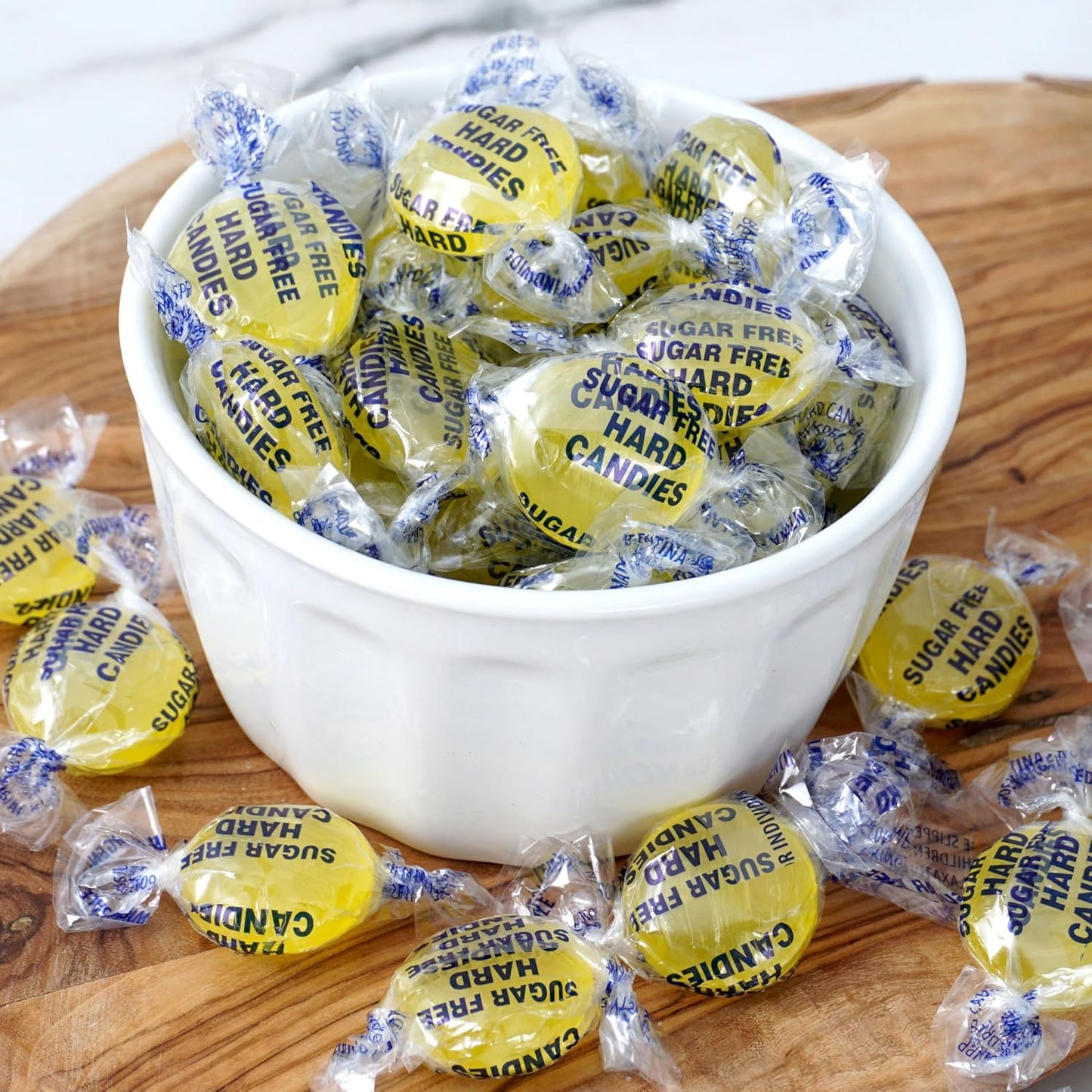 Arcor Sugar Free Lemon Drops, 2 Pound Bulk Bag (Approx. 140 Pieces), Individually Wrapped Hard Candy, The Hampton Popcorn & Candy Company