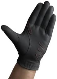 Nice Shot Trident Golf Glove with Power Grip Strips in Premium Black Cabretta Leather