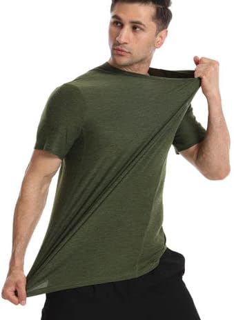Different Touch Men’s Active Workout Quick Dry Crew Neck Short Sleeve T-Shirts