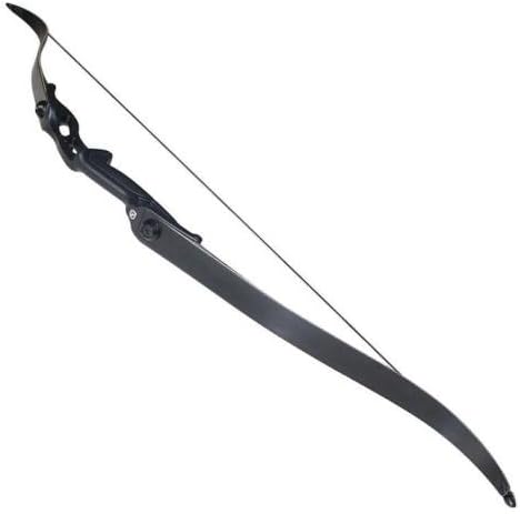 TOPARCHERY Archery 56" Takedown Hunting Recurve Bow Metal Riser Right Hand Black Longbow