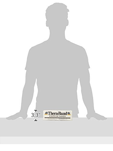 THERABAND Resistance Bands, 6 Yard Roll Professional Latex Elastic Band For Upper Body, Lower Body, & Core Exercise, Physical Therapy, Pilates, Home Workouts, & Rehab, Tan, Extra Thin, Level 1