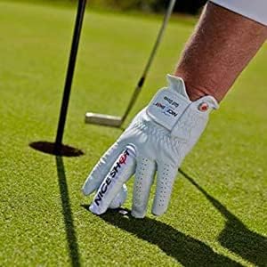 Nice Shot The Bird Men's Golf Glove in Premium White Cabretta Leather