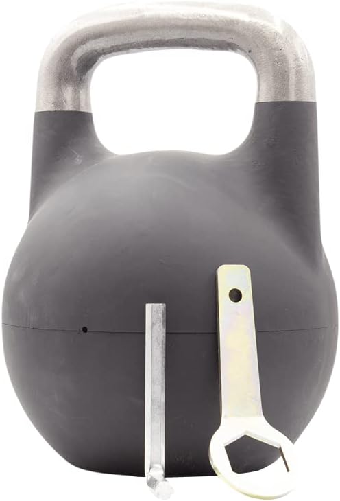 Kettlebell Kings Adjustable Competition Kettlebell - Adjustable Weight from 26 lb to 70 lb - Includes 7 Weight Plates for Strength Training at Home or Gym - Durable Steel Shell for Long-Lasting Use