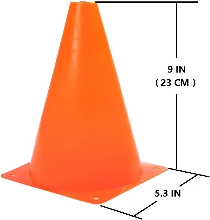 Soccer Cones (9 Inch 20 Pack), Agility Training Sport Cone with Carry Bag for Drilling Football Basketball Field Markers,