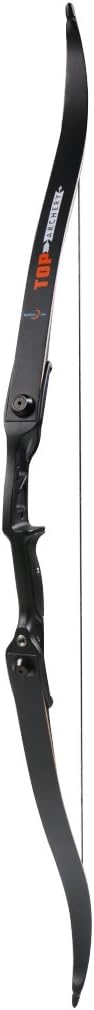 TOPARCHERY Archery 56" Takedown Hunting Recurve Bow Metal Riser Right Hand Black Longbow