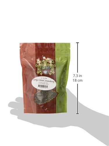 Long Island Strawberry Green Tea | Loose Leaf Sencha Style | Hunan China Green Tea with Sweet Strawberry Flavor and Dried Papaya Pieces | Refreshing Fruity Blend | 4oz Pouches