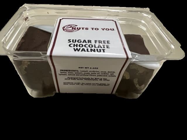 Nuts To You Sugar Free Smooth and Creamy Chocolate Walnut Fudge | Fresh Gourmet Candy | Decadent and Delicious Handcrafted Fudge - 6.6 Oz. (Pack of 1)