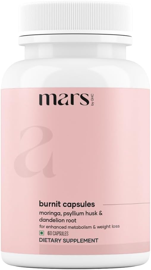 Mars BurnIt Capsules | Enriched with Psyllium Husk, Moringa & Dandelion Root | Supports Digestion, Detox & Weight Management | Pack of 1