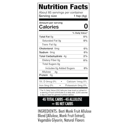 Wholesome Yum Besti Natural Brown Sugar Substitute - Keto Brown Monk Fruit Sweetener Blend With Allulose (No Erythritol) - Non GMO, Zero Carb, Zero Calorie, Sugar Free, No Aftertaste (12 oz, 2 Pack)