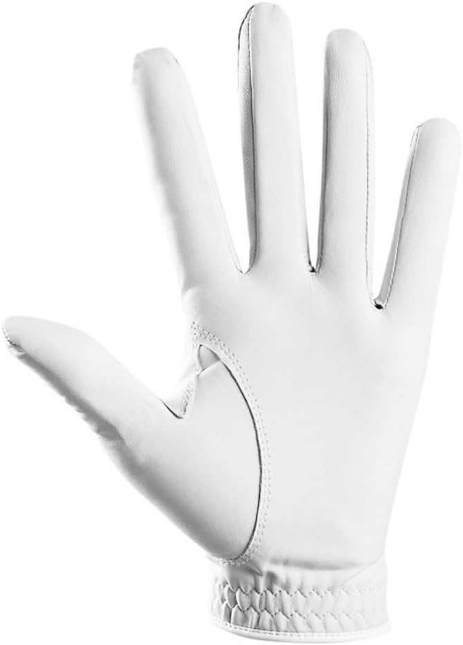 Golf Gloves Men, 100% AAA Cabretta Leather Golf Glove, Ergonomic Ultra Thin Leather Golf Gloves, Wear-Resistant White Gloves, Suitable for All Weather