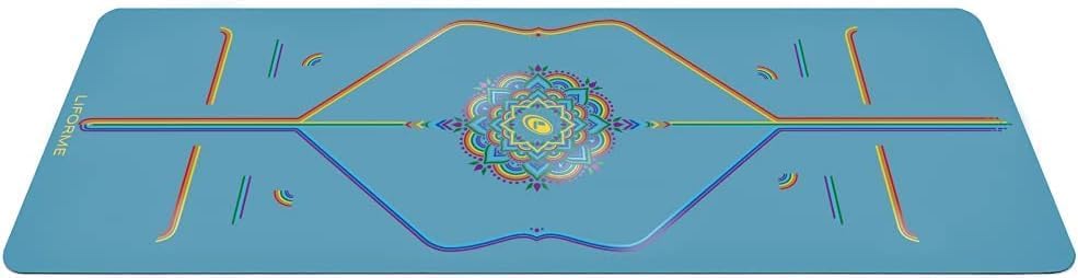 Liforme Printed Yoga Mat Collection - Free Yoga Bag Included - Patented Alignment System, Warrior-like Grip, Non-Slip, Eco-friendly, Sweat-resistant, Long, Wide and Thick for Comfort