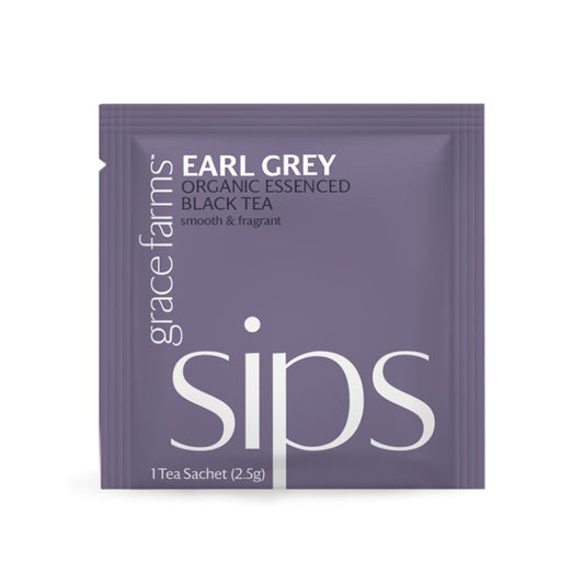 Grace Farms Organic Earl Grey Black Tea, (100 Enveloped Pyramid Sachets w/String & Tag) | Bergamot Oil | Fairtrade & Kosher | Gives Back 100% of Profits
