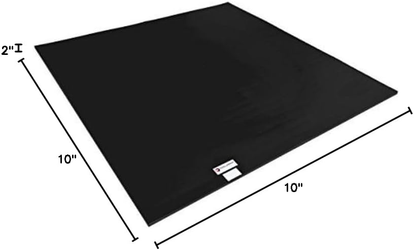 Dollamur 10’x10’x1.25” Wrestling Mat, Black, Home Workouts, Exercise