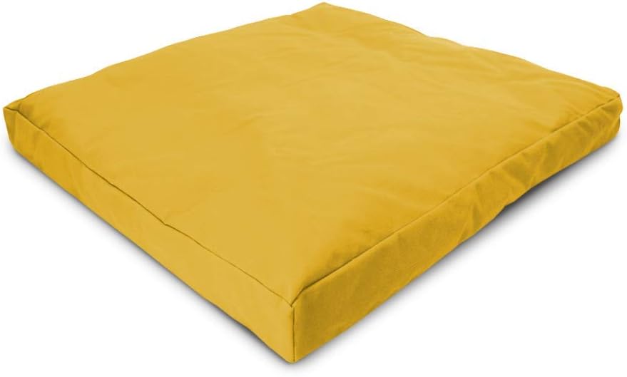 Bean Products Meditation Cushion - Zabuton Meditation Pillows for Sitting on Floor, Yoga Cushion, Cotton Yoga Pillow, Zen Kneeling Prayer Pad- Made in USA - Standard 24x24x2, Saffron