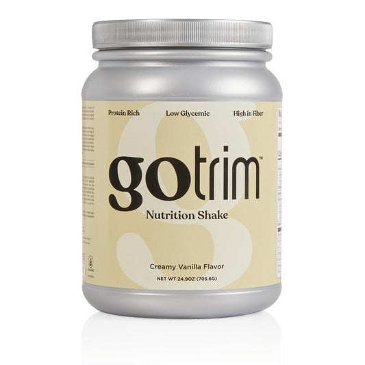 GoTrim Nutrition Shakes - Creamy Vanilla, High Protein, Meal Replacement Shake with 19g Protein & 10g Fiber, Ready to Drink, Gluten-Free, No Added Sugar, 14 Servings