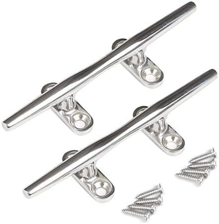Boat Cleats 4 inch/5 inch/6 inch/8 inch Marine Dock Cleats Stainless Steel Boat Rope Cleat with Fasteners for Marine, Deck, Nautical Décor