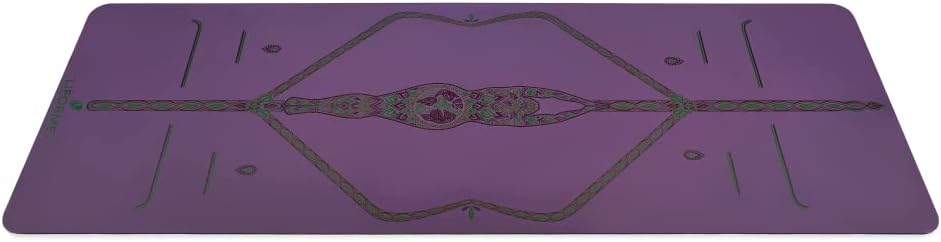 Liforme Printed Yoga Mat Collection - Free Yoga Bag Included - Patented Alignment System, Warrior-like Grip, Non-Slip, Eco-friendly, Sweat-resistant, Long, Wide and Thick for Comfort