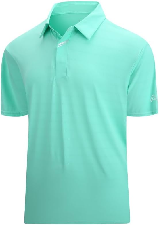 Damipow Premium Golf Shirts for Men Dry Fit Performance Polo Short Sleeve Collared Shirt