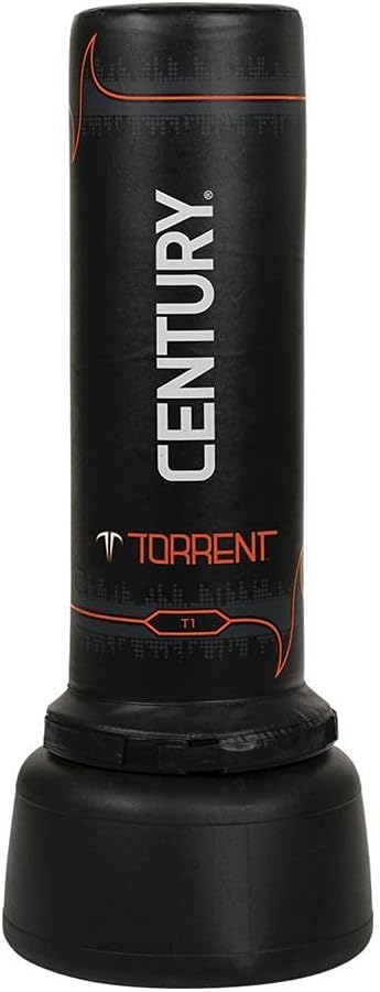 Century Torrent Freestanding Punching Bags - T1 or T2 Options | Black Free Standing Training Heavy Bag | Ideal for Martial Arts, Boxing, Kickboxing and Cardio Workouts | Designed for Men and Women