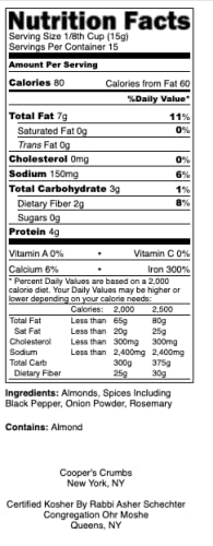 Cooper's Crumbs All Natural Gluten Free Low Carb Bread Crumb Alternative, High Protein, Vegan, Certified Kosher, Paleo, Keto (Savory Italian Blend)