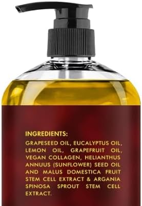 MAJESTIC PURE Cellulite Massage Oil for Massage Therapy - Refreshing, and Relaxing - Natural Oils with with Vegan Collagen & Stem Cells - for All Skin Types - Men and Women - 8 fl oz