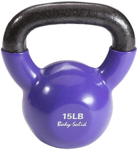 Body-Solid Vinyl Coated Kettlebells with Kettle Grip Handles, Perfect Kettlebells for Weight Training and Core Workout Exercise Equipments