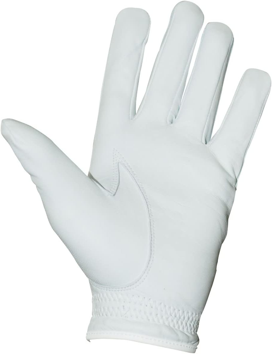SportsImpex Golf Men's Golf Gloves Genuine Leather White Unlined Pack of 2