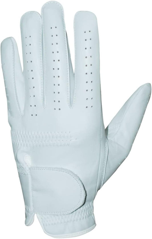 SportsImpex Golf Men's Golf Gloves Genuine Leather White Unlined Pack of 2
