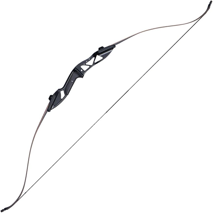 TOPARCHERY Archery 56" Takedown Hunting Recurve Bow Metal Riser Right Hand Black Longbow