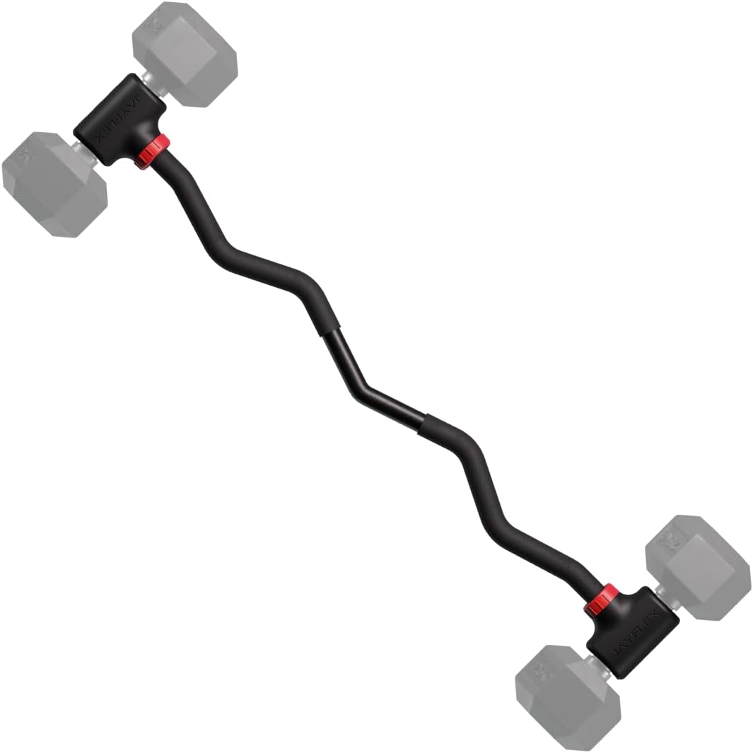Jayflex Hyperbell Dumbbell Converter - Convert Dumbbells to Barbell Set and Kettlebell for Home Fitness - Adjustable & Up to 200 lb Capacity Weight Barbell for Weight Lifting