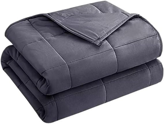 yescool Weighted Blanket for Adults (17 lbs, 60" x 80",Grey) Cooling Heavy Blanket for Sleeping Perfect for 160-180 lbs, Queen Size Breathable Blanket with Premium Glass Bead, Machine Washable
