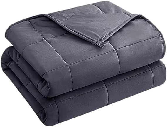 yescool Weighted Blanket for Adults (25 lbs, 88” x 104”, Grey) Cooling Heavy Blanket for Sleeping Perfect for 240-260 lbs, King Size Breathable Blanket with Premium Glass Bead